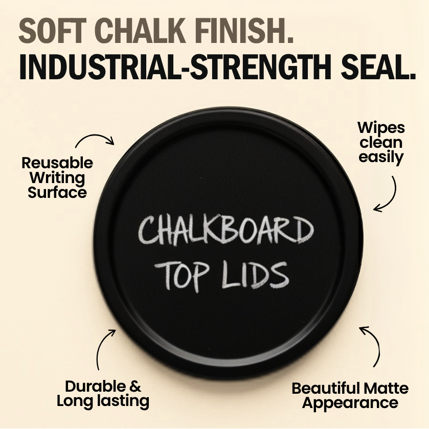 Premium Chalkboard Top Mason Jar Lids (24 lid bundle)