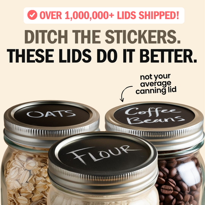 Premium Chalkboard Top Mason Jar Lids (24 lid bundle)